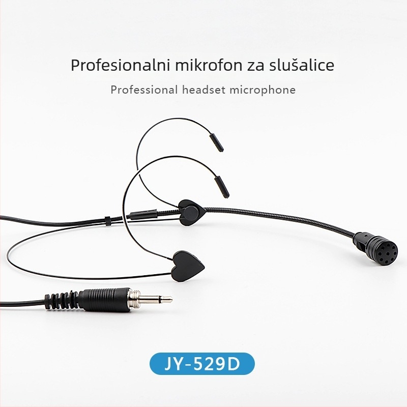 Mikrofon za glavu s kabelom u kožnoj boji, višenamjenski pojačivač, headset i profesionalne žične slušalice