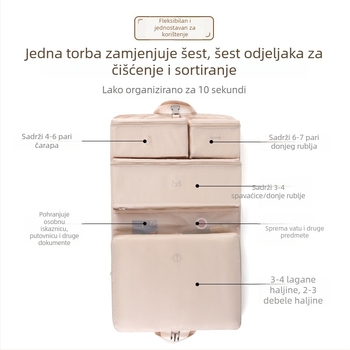 Putni organizator za odjeću 6 u 1 s preklopnim pretincima