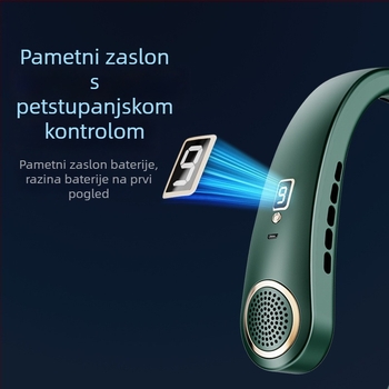 Ventilator oko vrata s ugrađenom baterijom – prenosni, tiho radni osobni ventilator za studente i vanjsku upotrebu