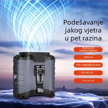 Ventilator za pojas za vanjsku upotrebu s USB bankom energije — dvostruka upotreba, kompaktni snažni ventilator
