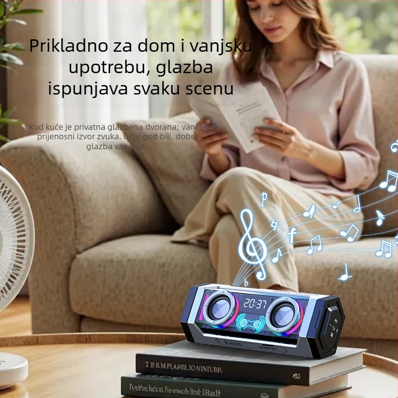 2025 Bežični Bluetooth stolni zvučnik s subwooferom za dom, vanjsku upotrebu i karaoke
