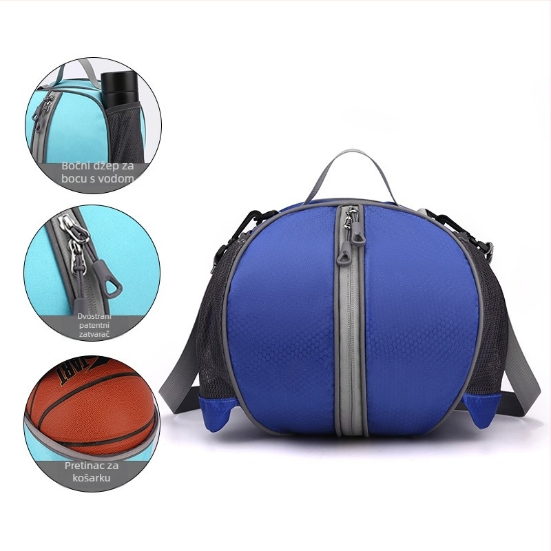 Košarkaška torba s jednim ili dvostrukim remenom za rame, sportska torba za trening s križnim remenom i mrežnom vrećom za pohranu