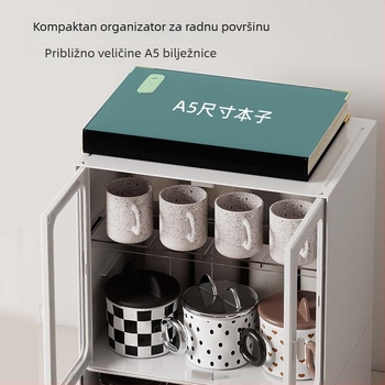 Lagani luksuzni stalak za šalice, višeslojni, pogodan za šalice, čaše za vodu i kavu; zatvoren, otporan na prašinu, stolni organizator