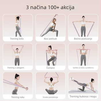 Elastična traka za kućni fitness i jogu, otvaranje ramena za žene, trening leđa i nogu, alat za vuču na vratima