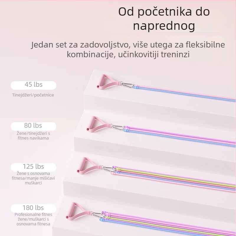Elastična traka za kućni fitness i jogu, otvaranje ramena za žene, trening leđa i nogu, alat za vuču na vratima