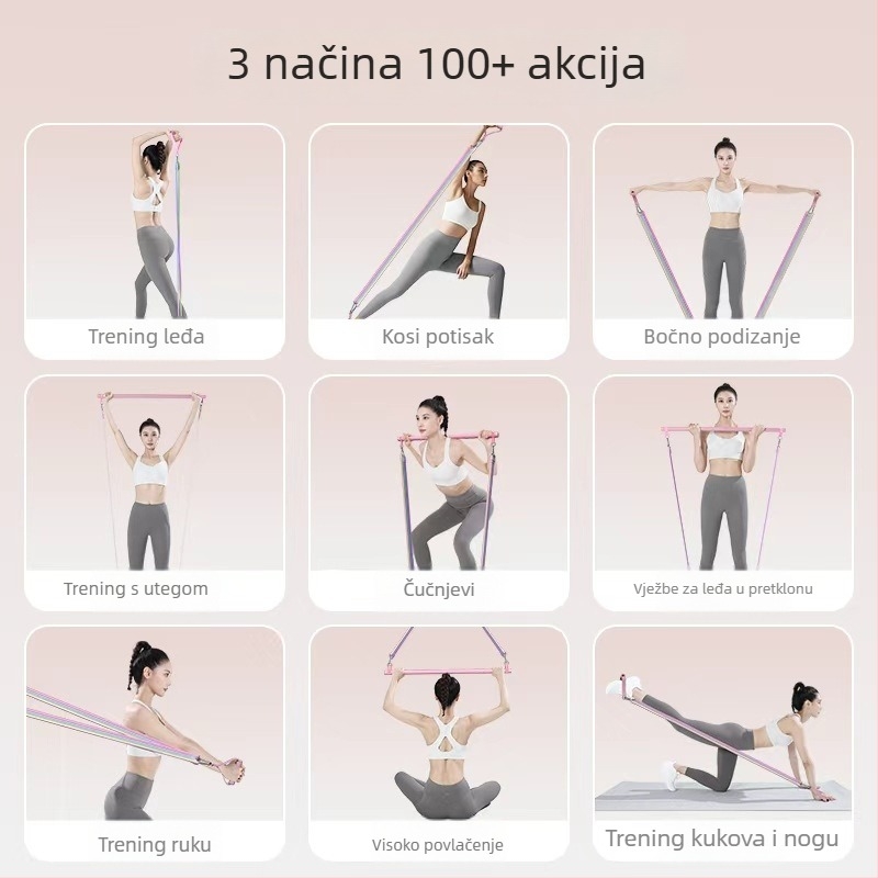 Elastična traka za kućni fitness i jogu, otvaranje ramena za žene, trening leđa i nogu, alat za vuču na vratima