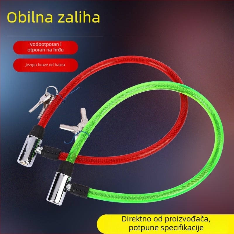 Oakman T01 Čelični žični lokot za bicikle i električne bicikle, zaštita od krađe, s različitim veličinama lanaca