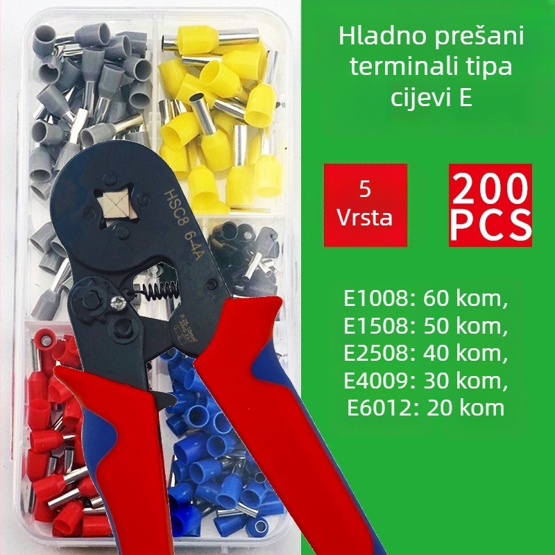 Termin hladno presovan, europskog tipa cijevni terminal, u kutiji predizolirani crimp konektori za žice