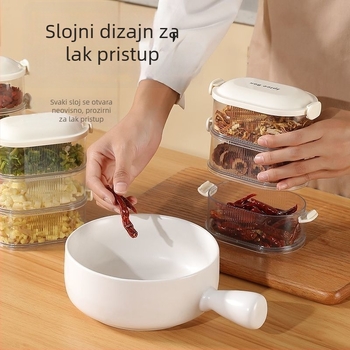 Kutija za pohranu začina s hermetičnim stakoricama, kuhinja, moderan dizajn