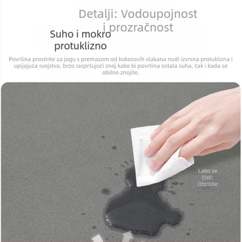 Tuhao joga podloga od PU gume, protivklizna, profesionalna fitness podloga, deblja i šira, zvučno izolirana za kućnu upotrebu