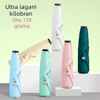 Izuzetno lagani trodjelni sklopivi suncobran, mini prenosivi s UV zaštitom od vinila, kišobran stil olovka, prilagodljiv logotip