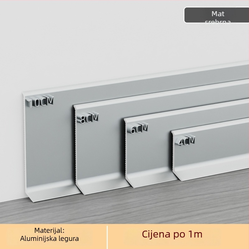 Samoljepljivi aluminijski prag za pod, širina 6/8 cm, krem boja