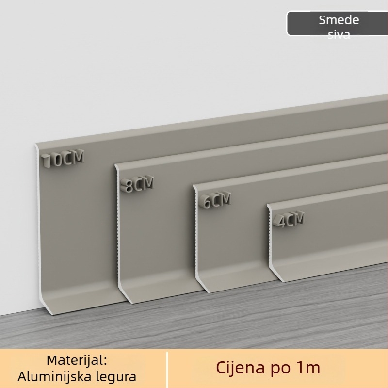 Samoljepljivi aluminijski prag za pod, širina 6/8 cm, krem boja