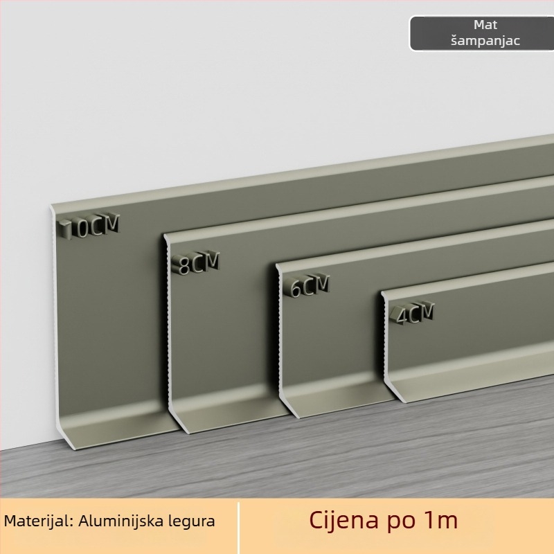 Samoljepljivi aluminijski prag za pod, širina 6/8 cm, krem boja