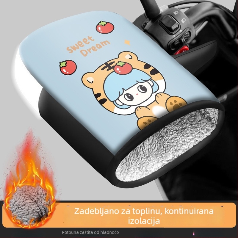 Zimske tople rukavice za električni bicikl, zaštita ruku, navlaka za upravljač, vodootporne i otporne na hladnoću, universalno debelo pamukovo pokrivanje upravljača