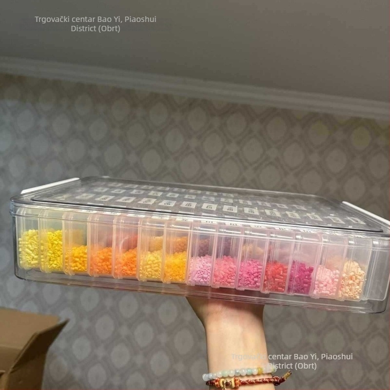 Prozirna kutija za pohranu perlica i nakita s pregradicama, plastični organizator za kućnu upotrebu
