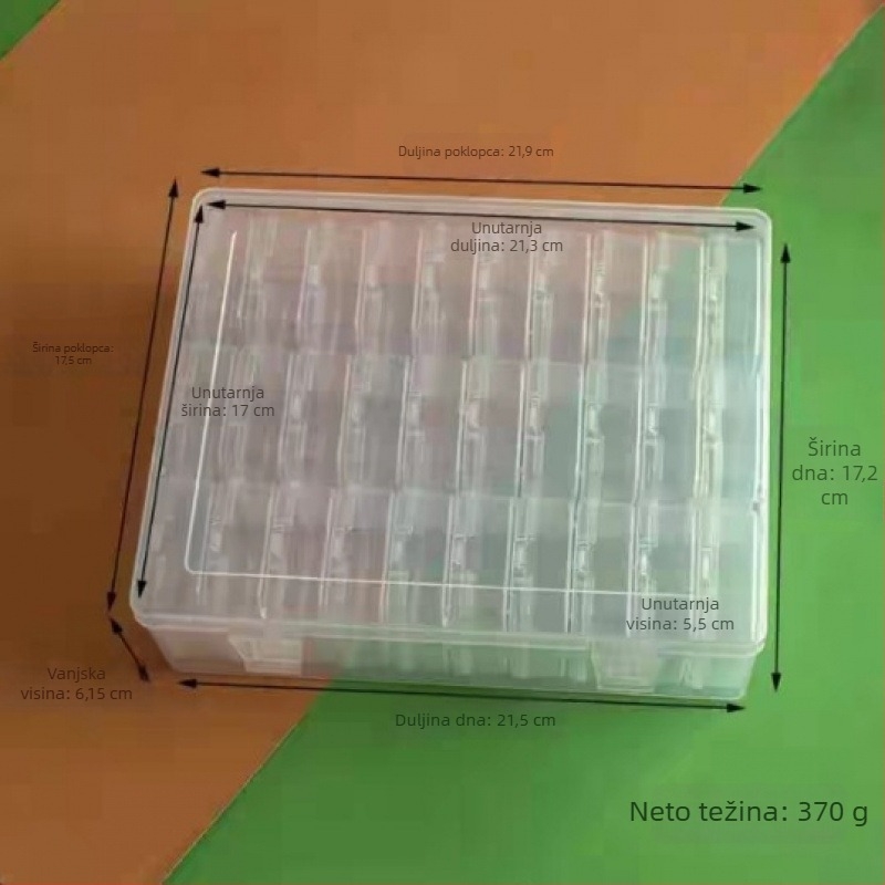 Prozirna kutija za pohranu perlica i nakita s pregradicama, plastični organizator za kućnu upotrebu