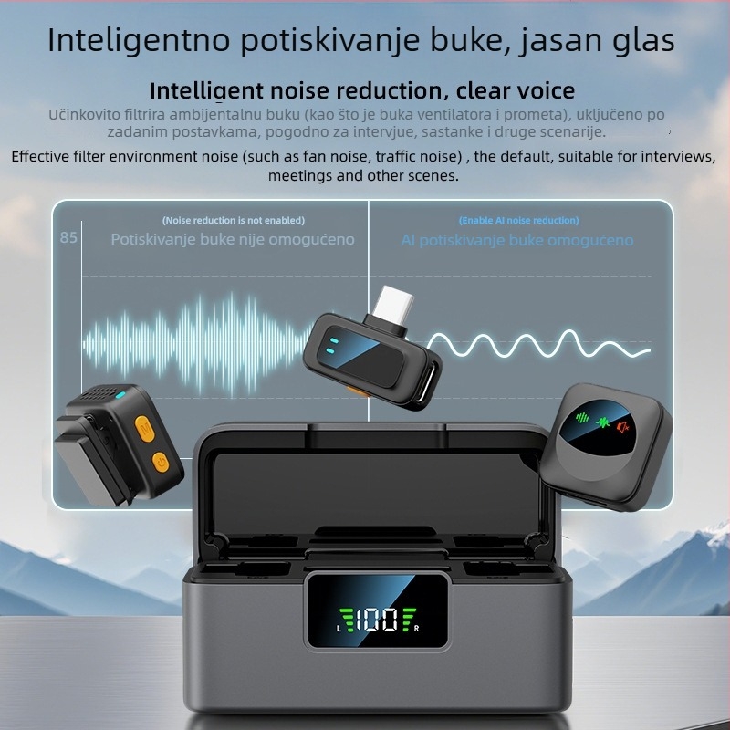 Bežični lavalier mikrofon SX36 Q18 s magnetskim klipom za HD snimanje