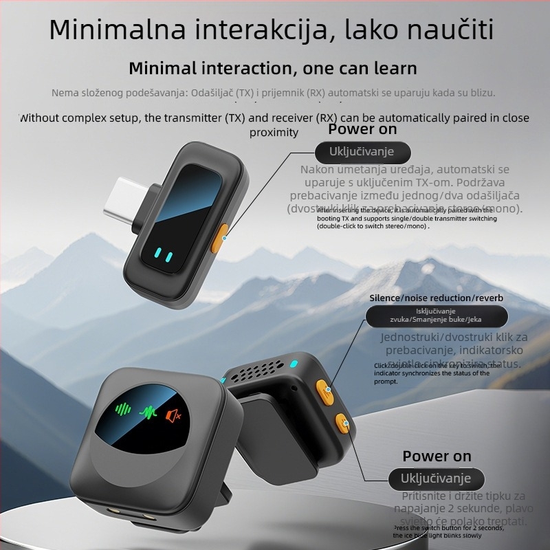Bežični lavalier mikrofon SX36 Q18 s magnetskim klipom za HD snimanje