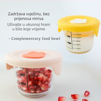 Staklena posuda za bebinu hranu sa hermetičkim spremnikom – zdjela za parenje jaja i dječja kutija za ručak