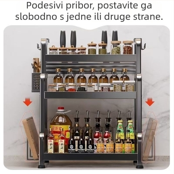 Sklopivi držač začina kuhinju – višedijelni organizator na ploču za začine, nože i pribor