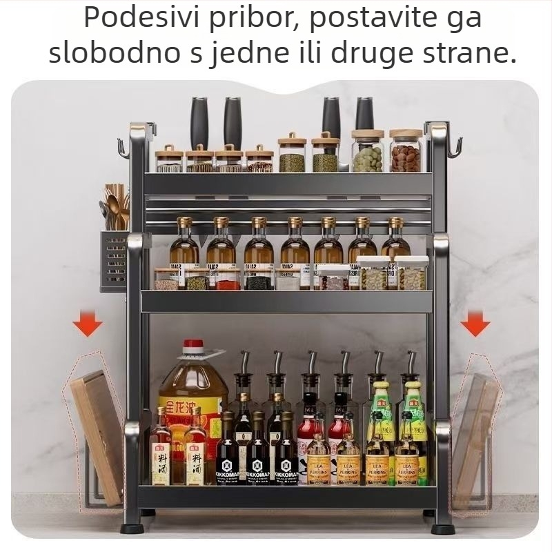 Sklopivi držač začina kuhinju – višedijelni organizator na ploču za začine, nože i pribor