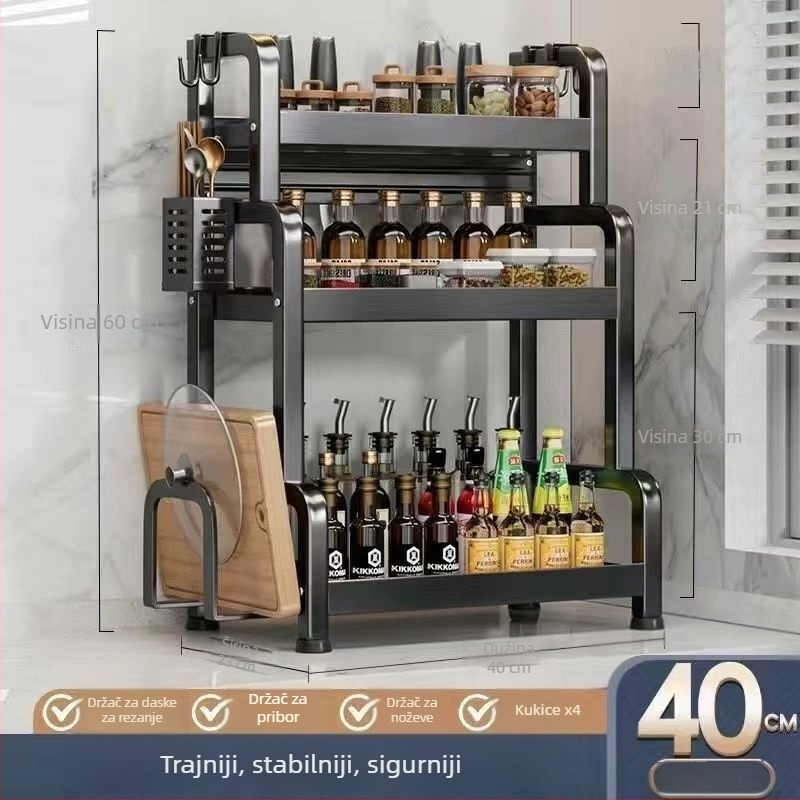 Sklopivi držač začina kuhinju – višedijelni organizator na ploču za začine, nože i pribor