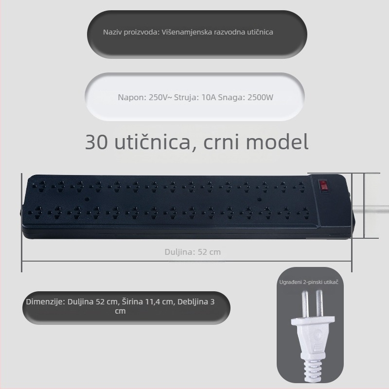 Bar-stil produžni napajanje s američkim i japanskim standardima utičnica, više utičnica, konfiguracije 15 i 30 utičnica, utičnice za testiranje starenja.