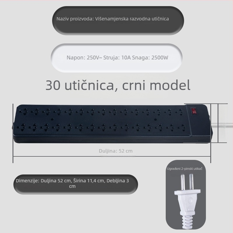 Bar-stil produžni napajanje s američkim i japanskim standardima utičnica, više utičnica, konfiguracije 15 i 30 utičnica, utičnice za testiranje starenja.