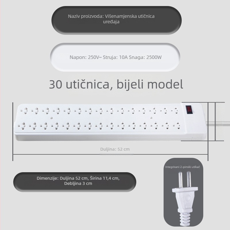 Bar-stil produžni napajanje s američkim i japanskim standardima utičnica, više utičnica, konfiguracije 15 i 30 utičnica, utičnice za testiranje starenja.