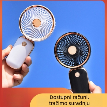 USB mini ručni ventilator s logom, prijenosni, punjivi, s 3 lopaticama