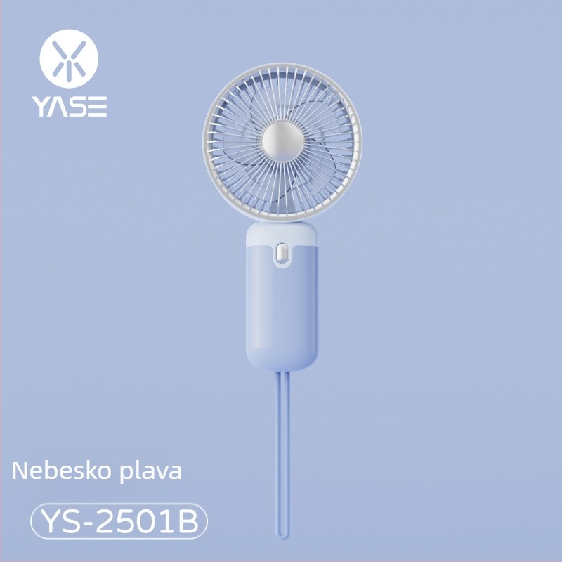 USB mini ručni ventilator s logom, prijenosni, punjivi, s 3 lopaticama