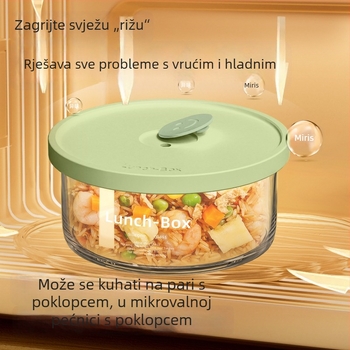 Ultra lagana kutija za obrok od borosilikatnog stakla, mikrovalno sigurna, velika kapaciteta, zatvoren spremnik za voće i obrok