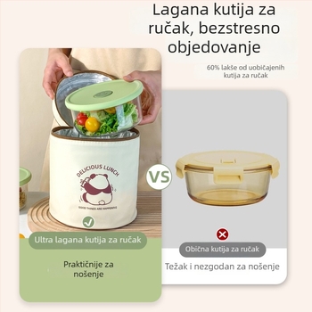 Ultra lagana kutija za obrok od borosilikatnog stakla, mikrovalno sigurna, velika kapaciteta, zatvoren spremnik za voće i obrok