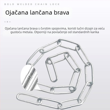 Lančana brava za bicikl i električni bicikl, protiv krađe, čelični lanac