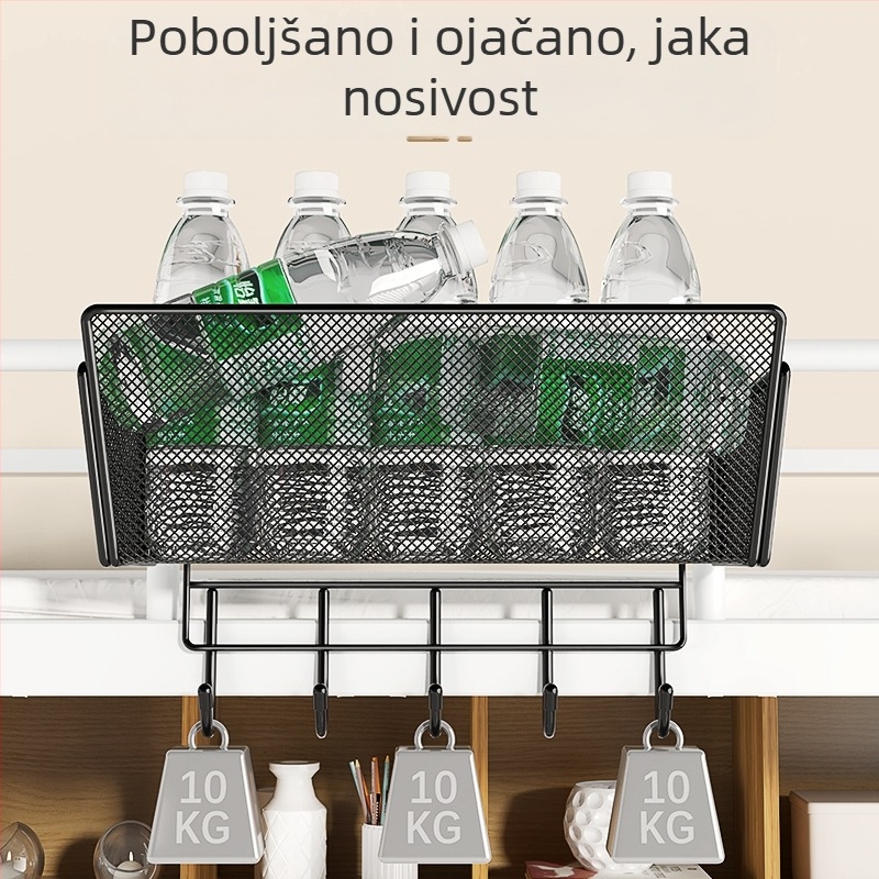 Metalna viseća košarica uz krevet – prostor za pohranu u studentskom domu, za gornji krevet