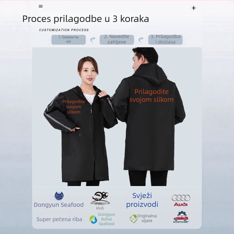 Vodootporna muška radna jakna za jesen-zimu, s flis podstavom, zaštita od prašine, za skladišta