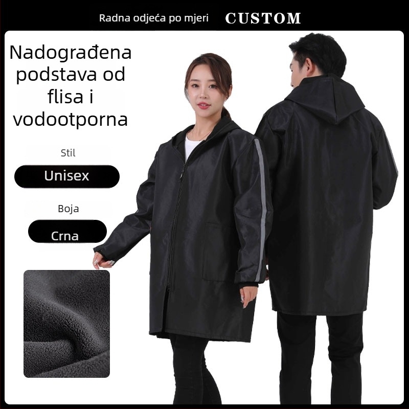 Vodootporna muška radna jakna za jesen-zimu, s flis podstavom, zaštita od prašine, za skladišta