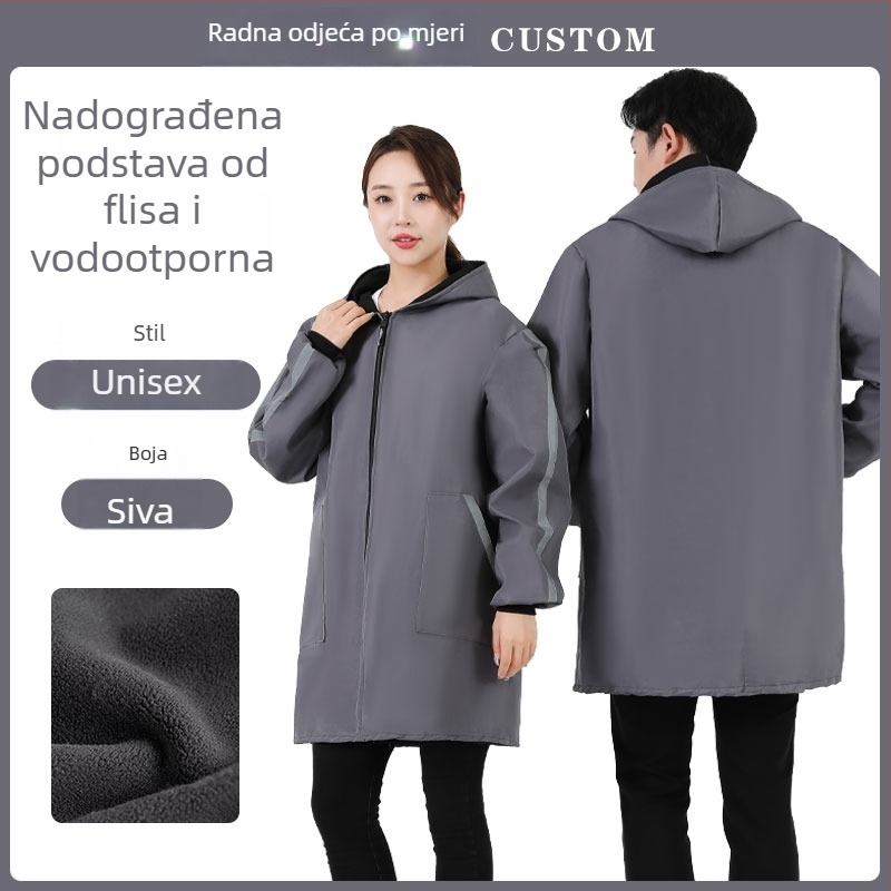 Vodootporna muška radna jakna za jesen-zimu, s flis podstavom, zaštita od prašine, za skladišta