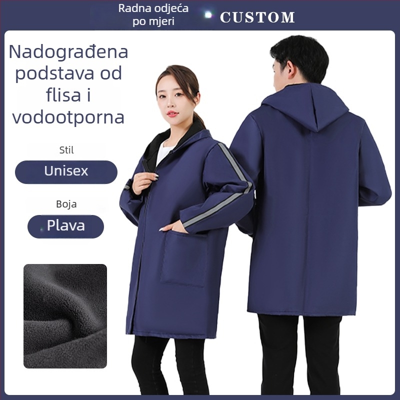 Vodootporna muška radna jakna za jesen-zimu, s flis podstavom, zaštita od prašine, za skladišta