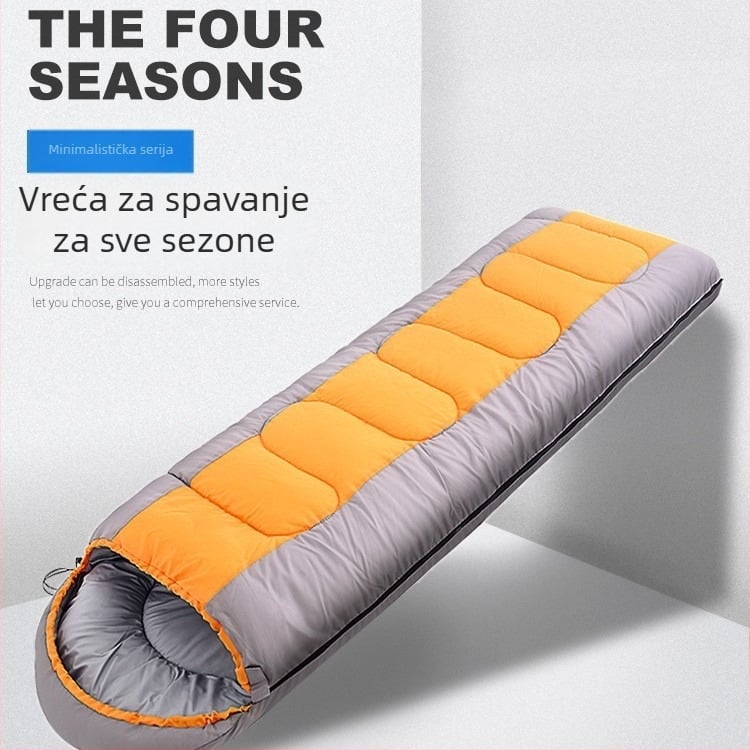 Spavaća vreća za jesen-zimu za odrasle i djecu, debela, otporna na hladnoću i prljavštinu, prijenosna za kampiranje na otvorenom, topla za unutarnju i vanjsku upotrebu.
