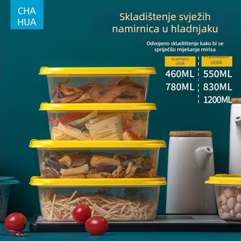 Tea Flower pravokutna plastična kutija za skladištenje hrane s poklopcem