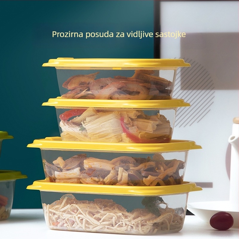 Tea Flower pravokutna plastična kutija za skladištenje hrane s poklopcem