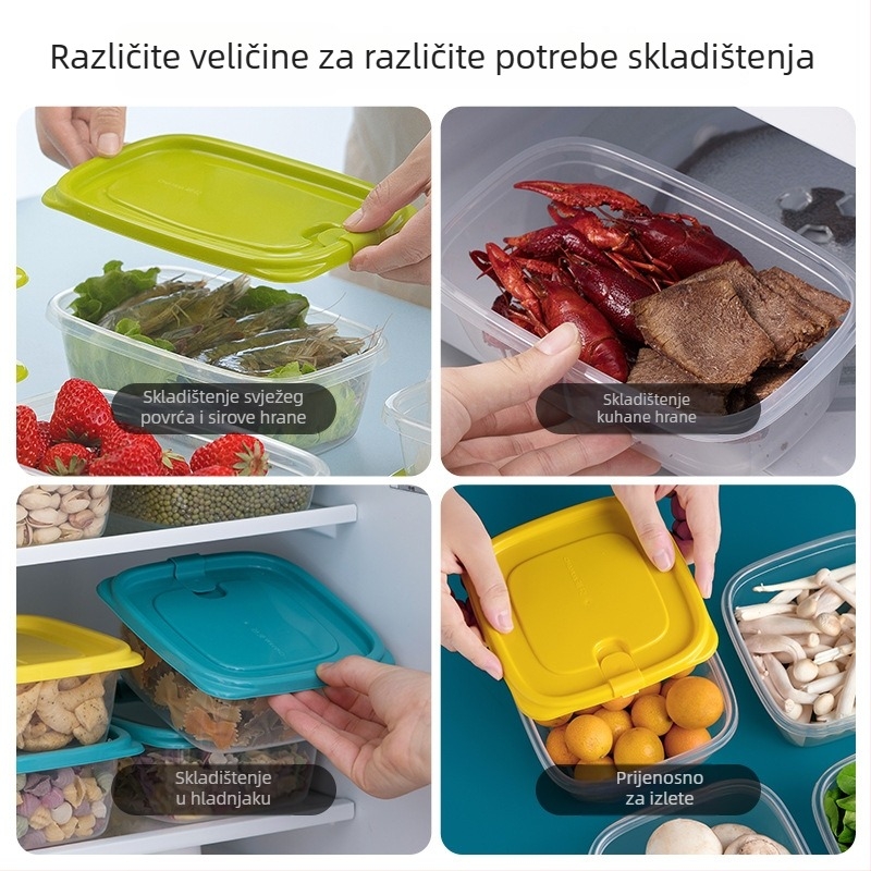 Tea Flower pravokutna plastična kutija za skladištenje hrane s poklopcem