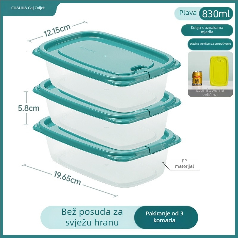 Tea Flower pravokutna plastična kutija za skladištenje hrane s poklopcem