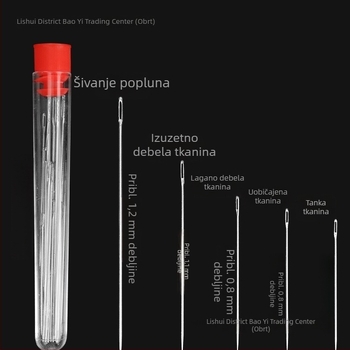 Kućni set za šivanje s crno-bijelim nitima, praktičan