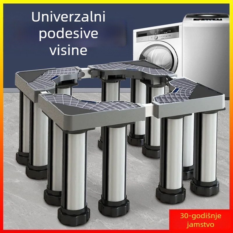 Univerzalna podloga za perilicu rublja s podesivom visinom i nosačem za povećanje visine vanjske jedinice klima uređaja