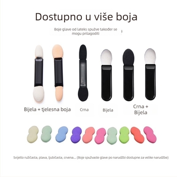 Jednokratna četkica za sjenilo za oči s dvostrukim krajem, prijenosna mini četkica za oči.