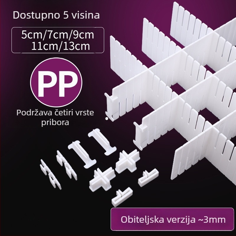 Debljinski dijelitelj ladice i skladišne pregrade — modularni organizacijski mrežni paneli