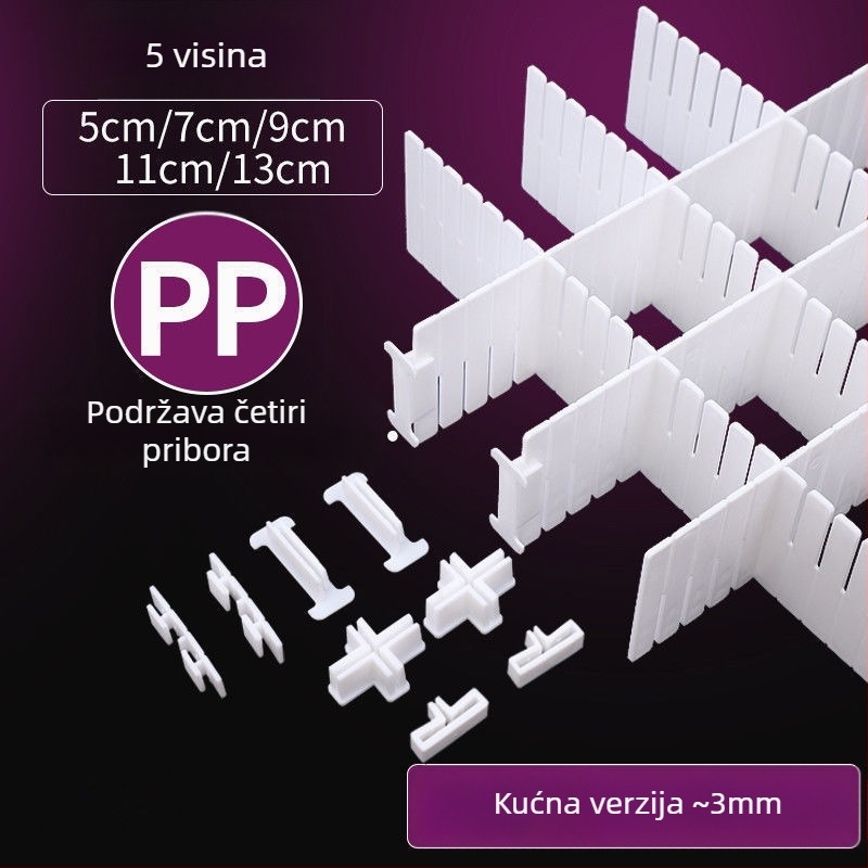 Debljinski dijelitelj ladice i skladišne pregrade — modularni organizacijski mrežni paneli
